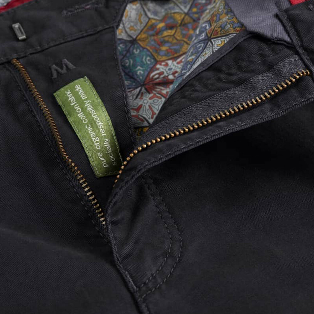 Meyer Roma Soft Cotton Chino Trousers Navy
