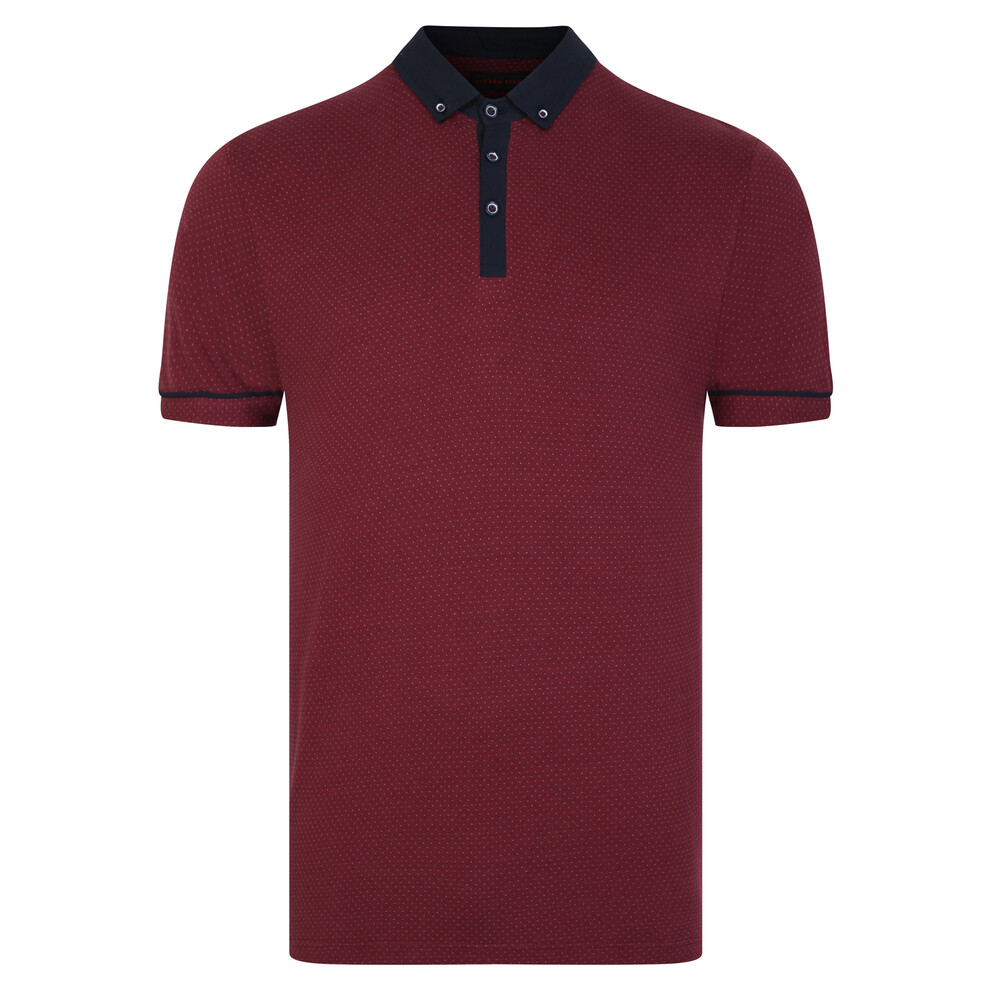 Dot Jacquard Polo Shirt Maroon