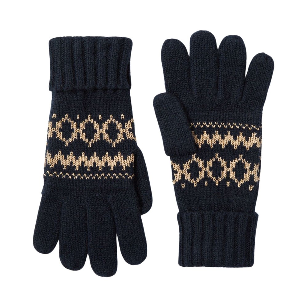Women Shetland Fairisle Gloves French Navy