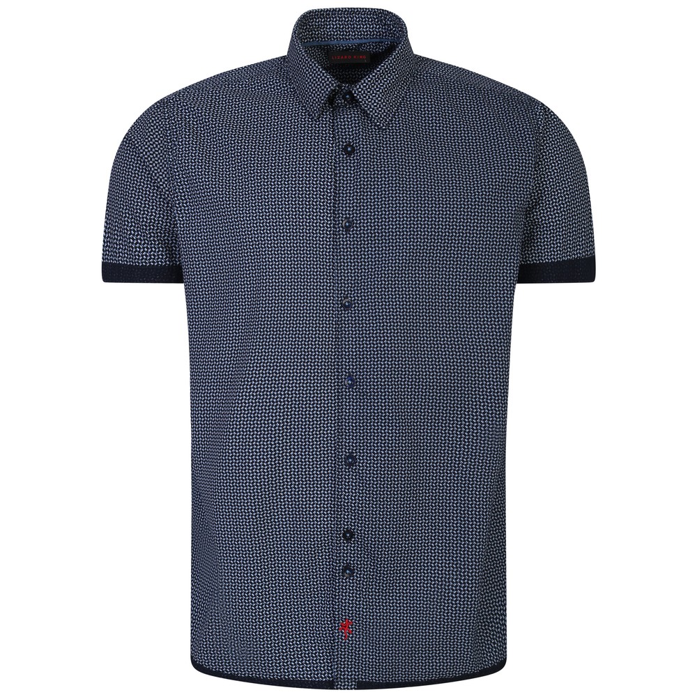 Dash Print Short Sleeve Shirt Navy