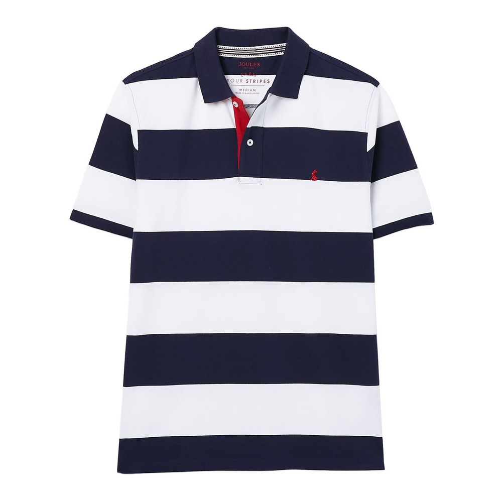 Mens Joules Mens Filbert Polo Shirt in Blue White Stripe