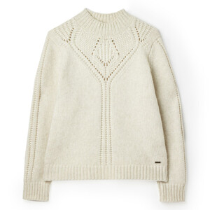 Womens Joules Womens Isabella Chunky Pointelle Jumper in Deep Cream