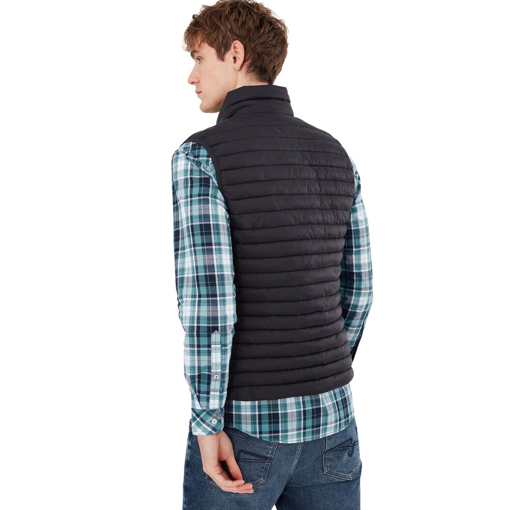 Mens Joules Mens Snug Packable Puffa Gilet in Black