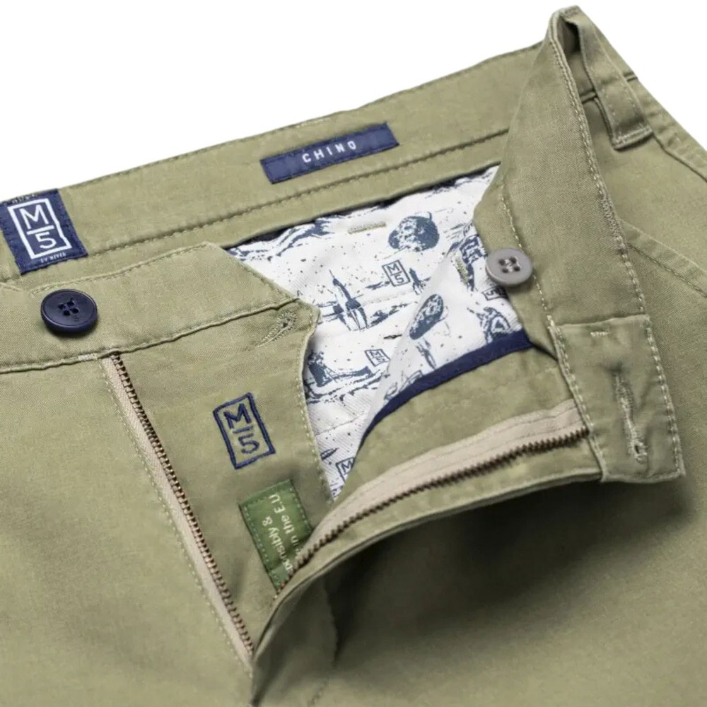 Meyer M5 Organic Cotton Twill Chino Trouser Green