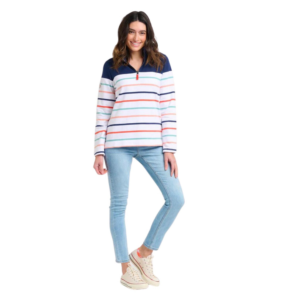 Womens Quarter Zip Stripe Sweatshirt Multi
