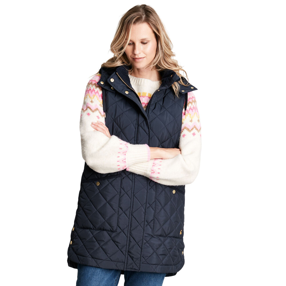 Womens Joules Womens Chatham Gilet in Marine Navy