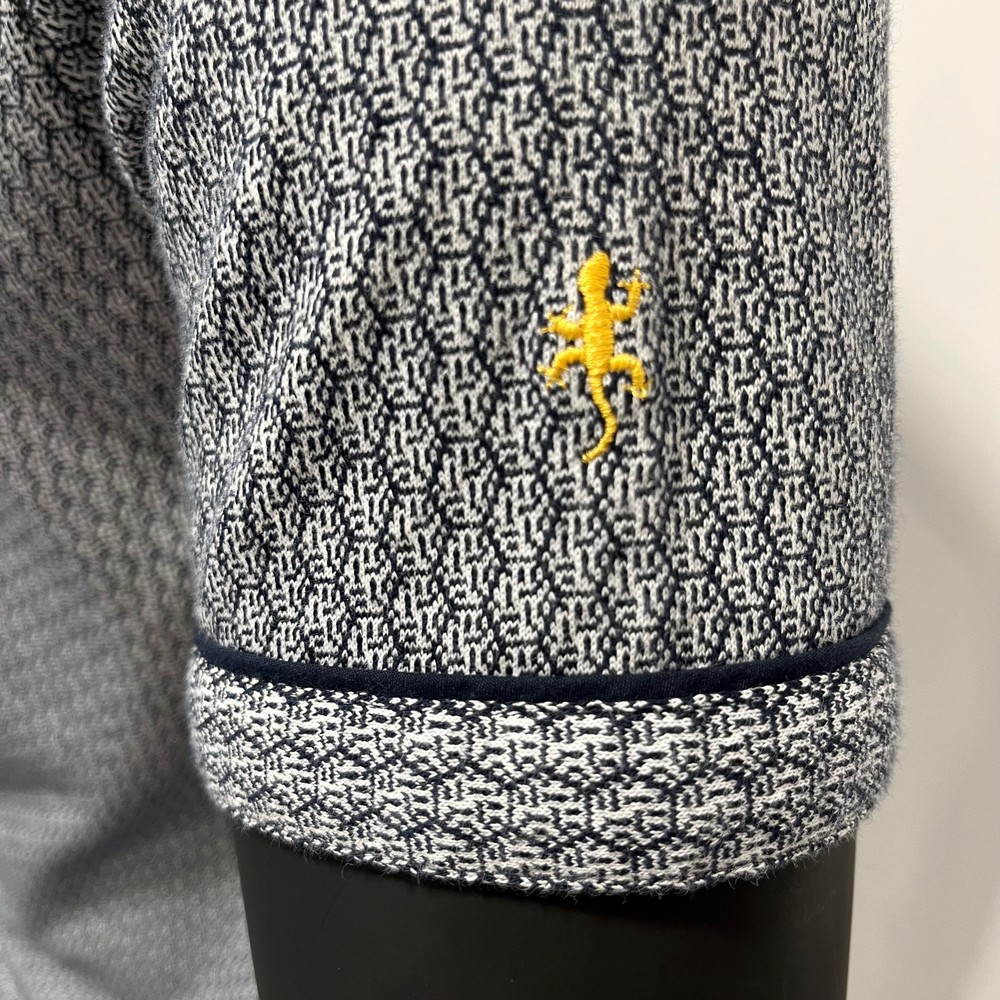 Hexagonal Jacquard Polo Shirt Navy