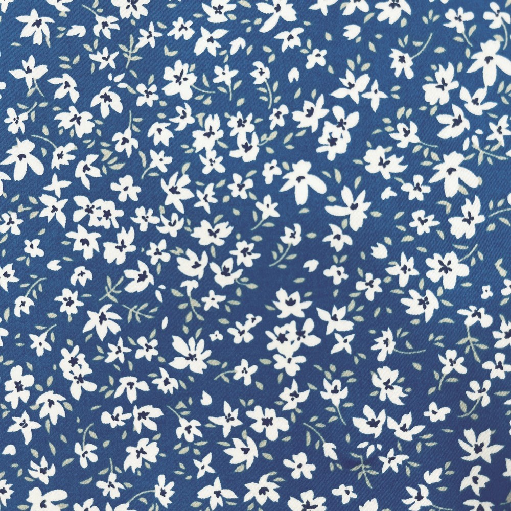 Starflower Print Short Sleeve Shirt Turquoise