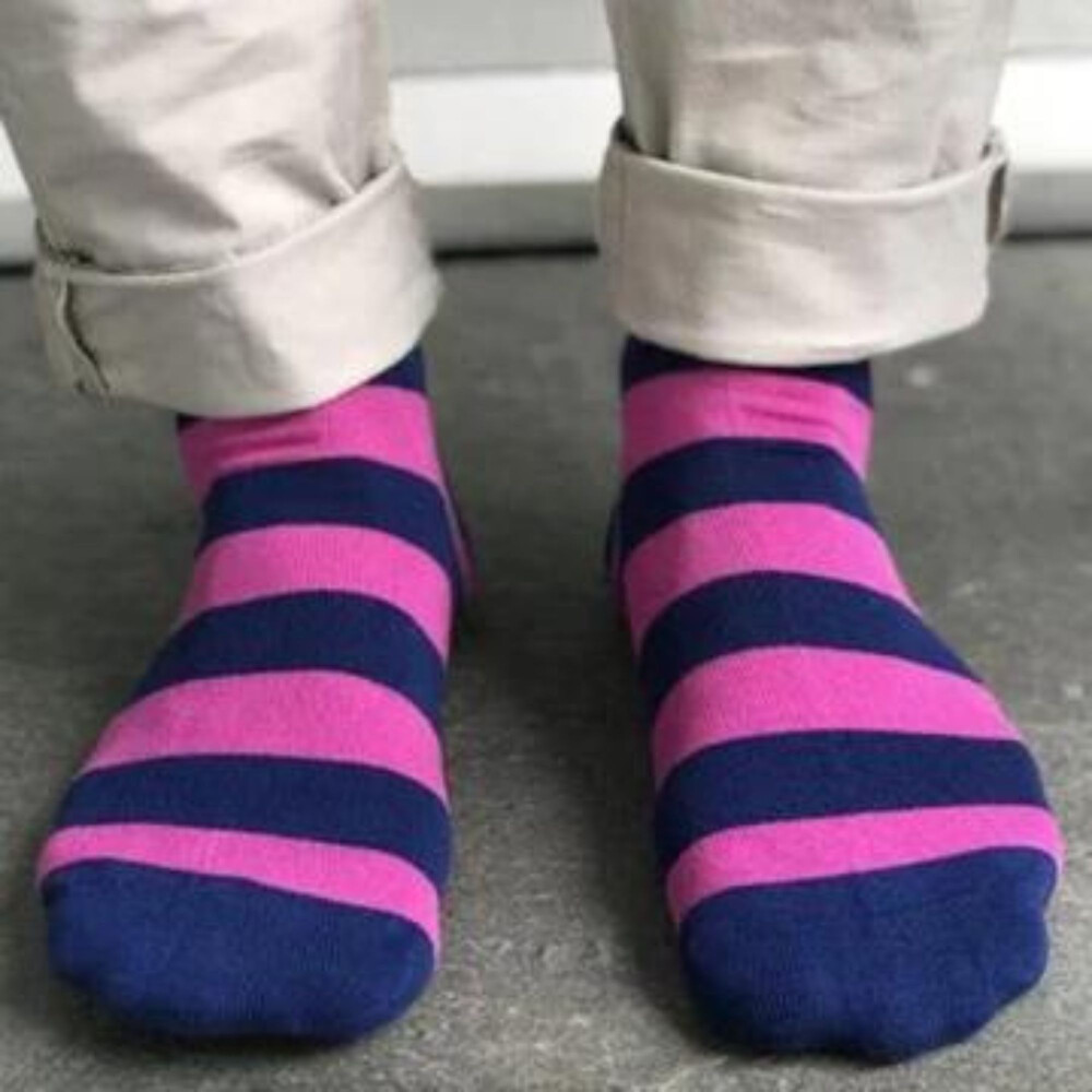 Bamboo Socks Rich Pink Striped