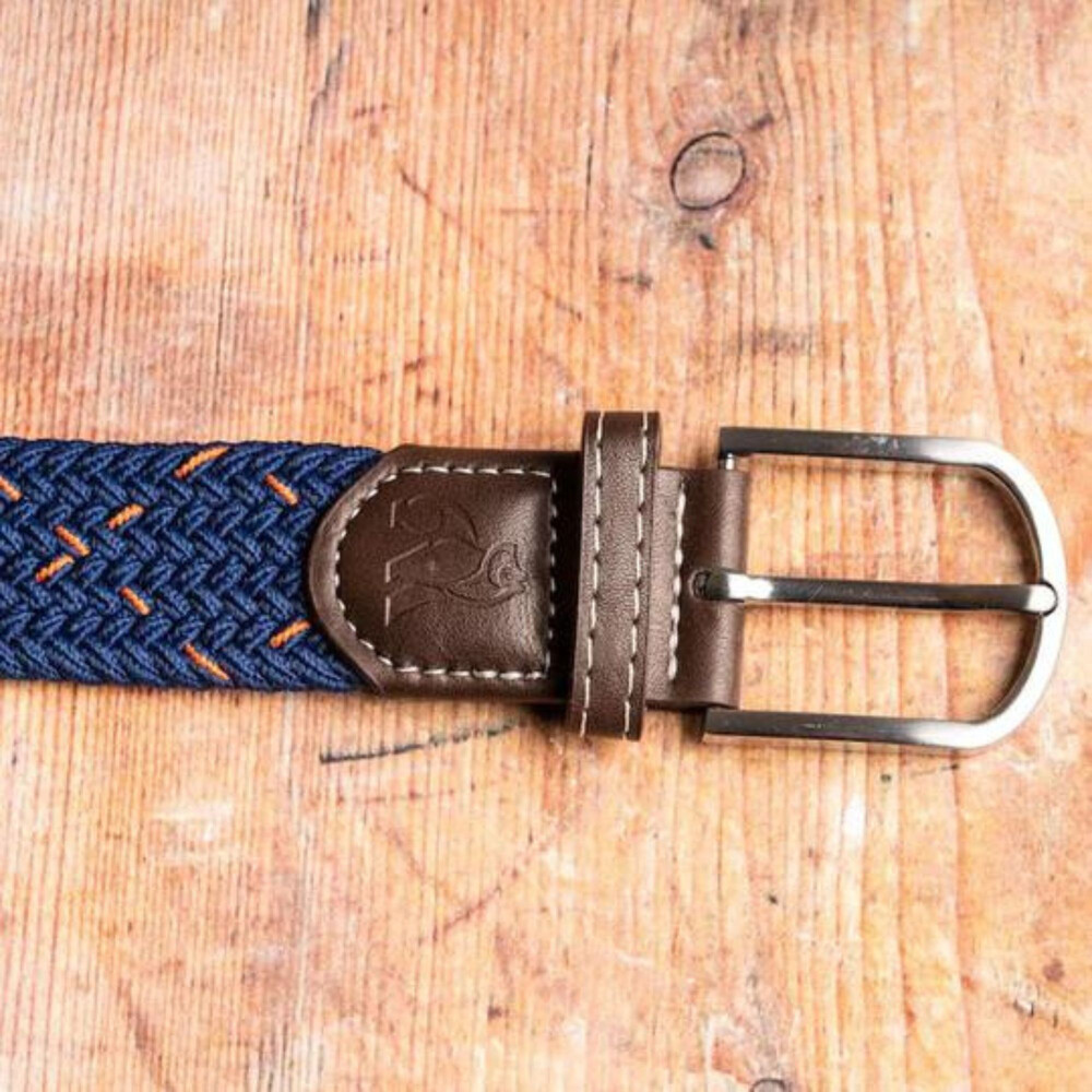 Navy Woven Belt Orange Dot