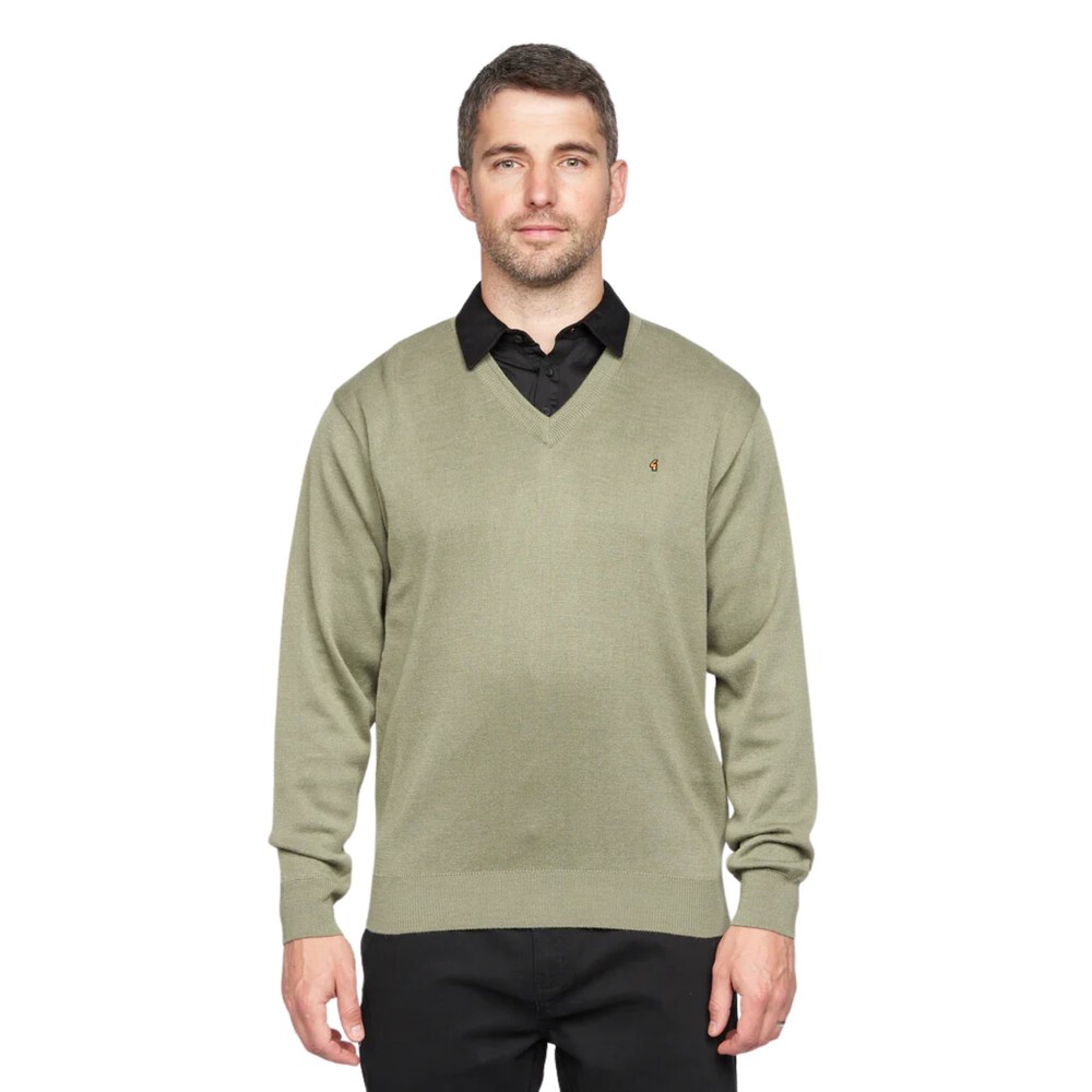 Jumpers - K01 Classic V Neck Olive