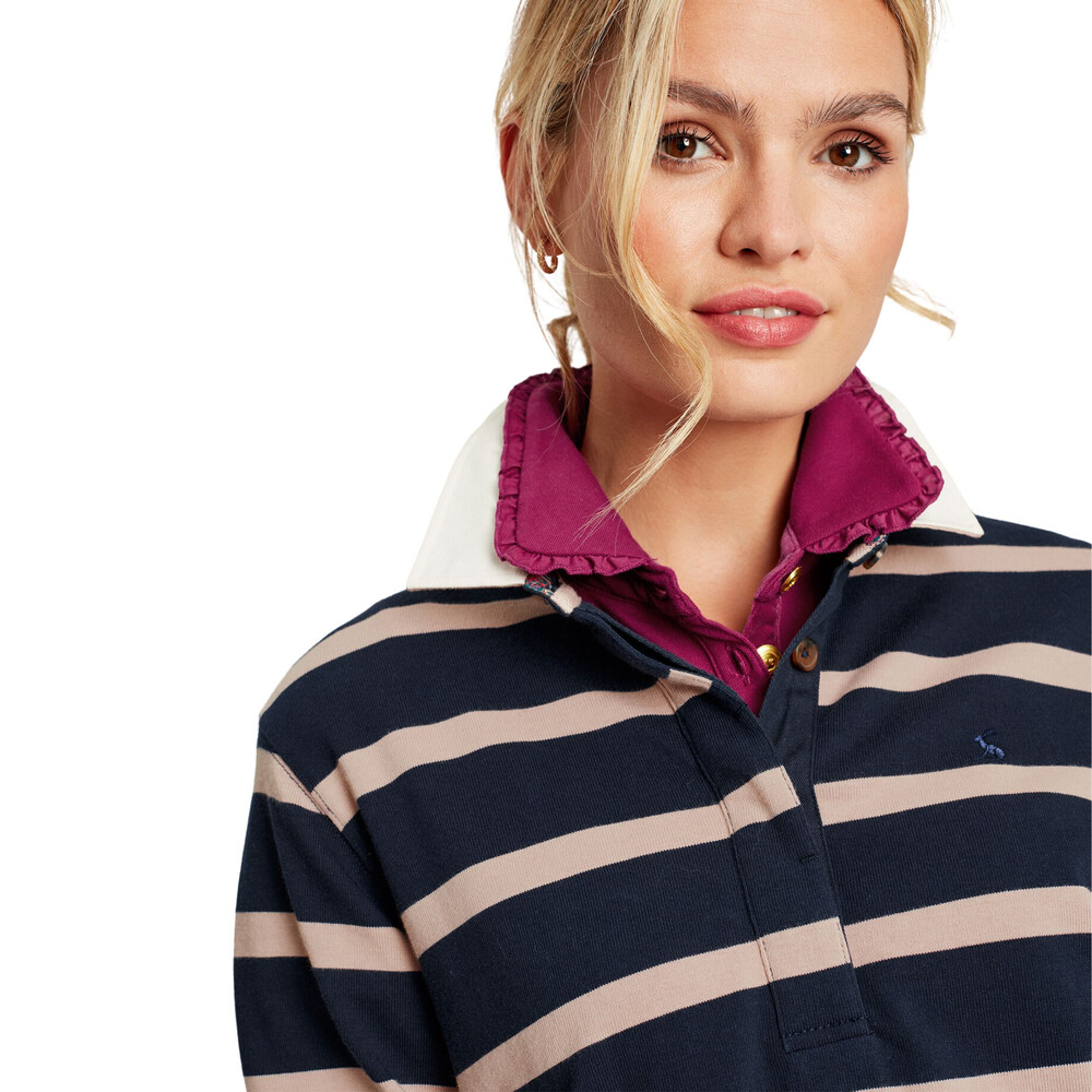 Womens Sammie Stripe Rugby Shirt Pink Stripe