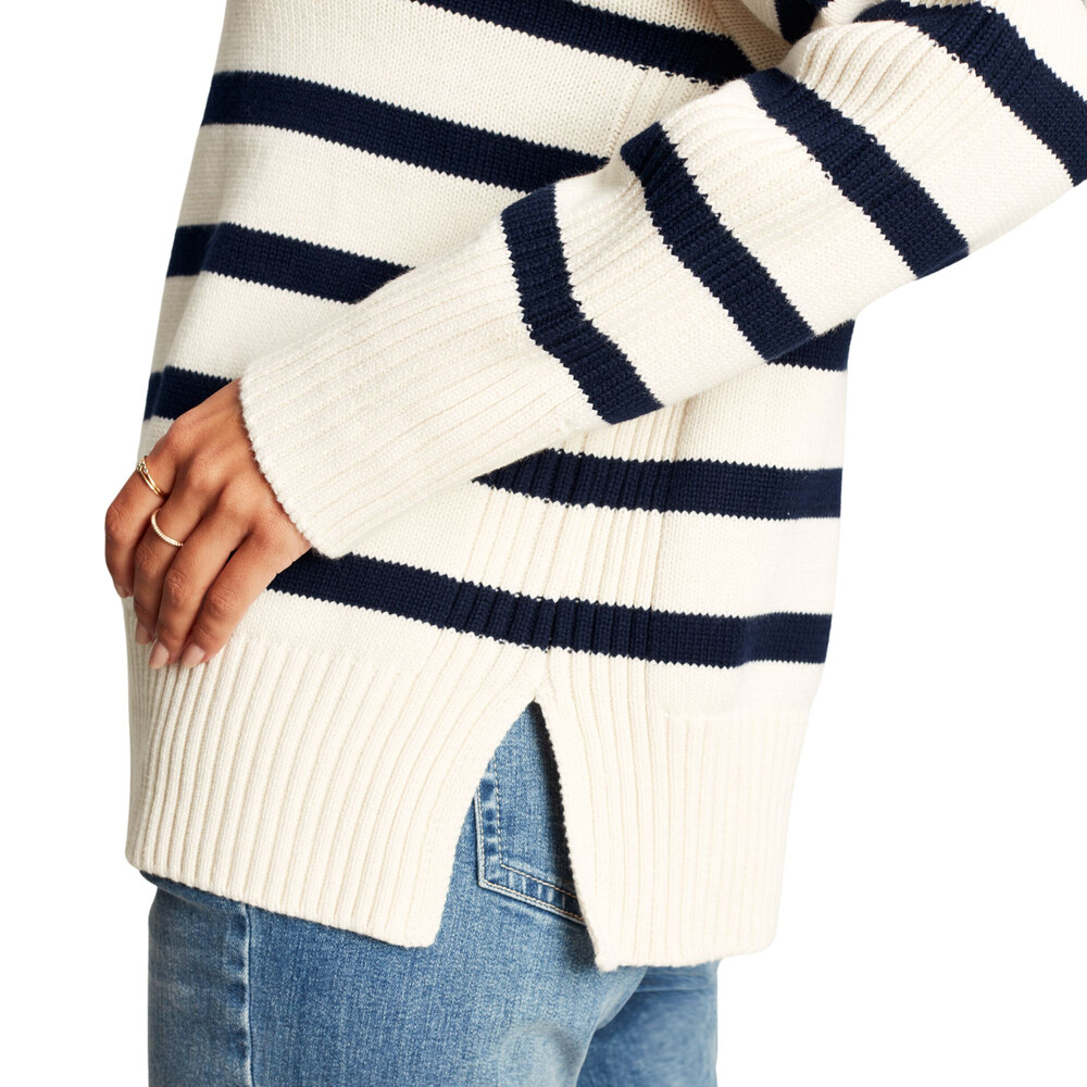 Womens Emelia Collard Knitwear Navy Crème