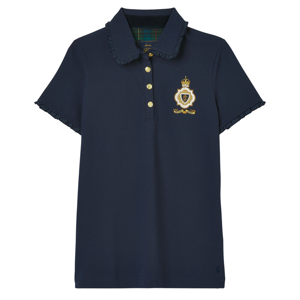 Womens Rylie Short Sleeve Frill Collared Polo French Navy