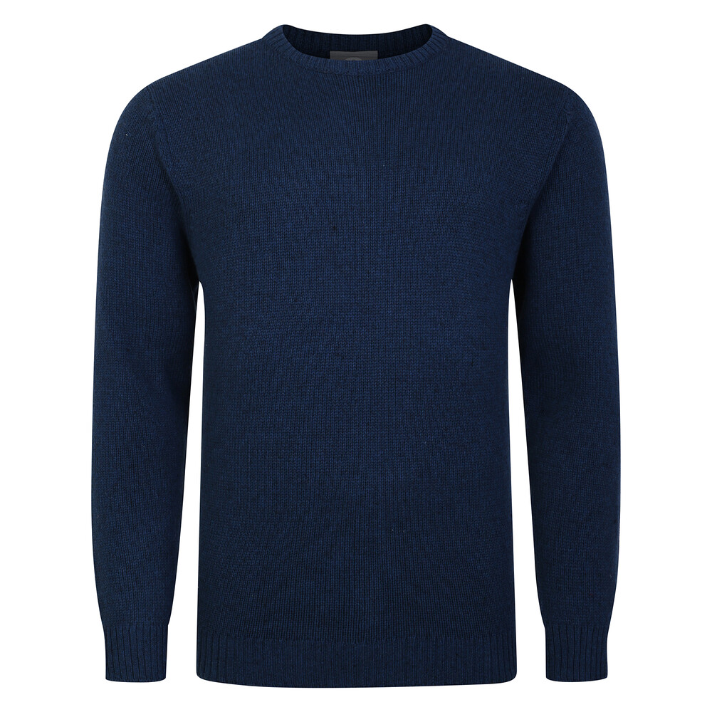 Cotton and Merino Crew Neck Jumper Navy