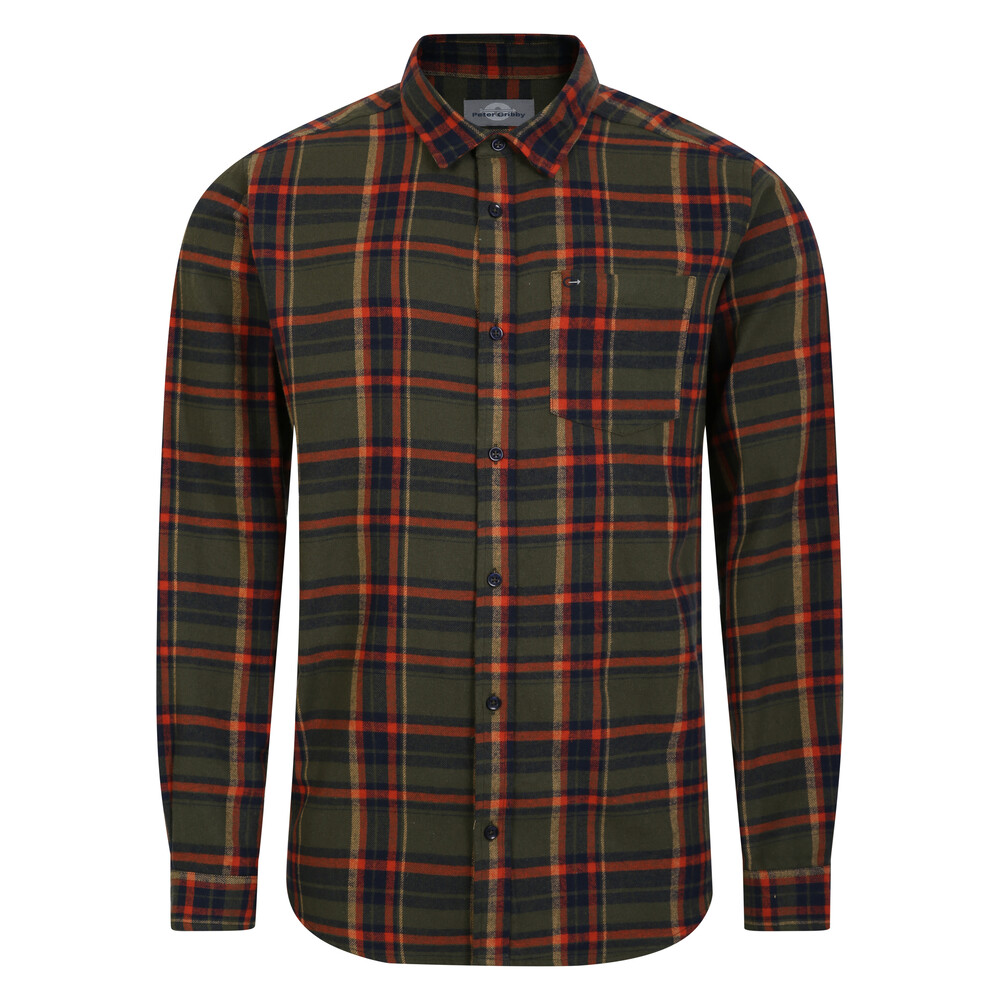 Long Sleeve Check Shirt Olive