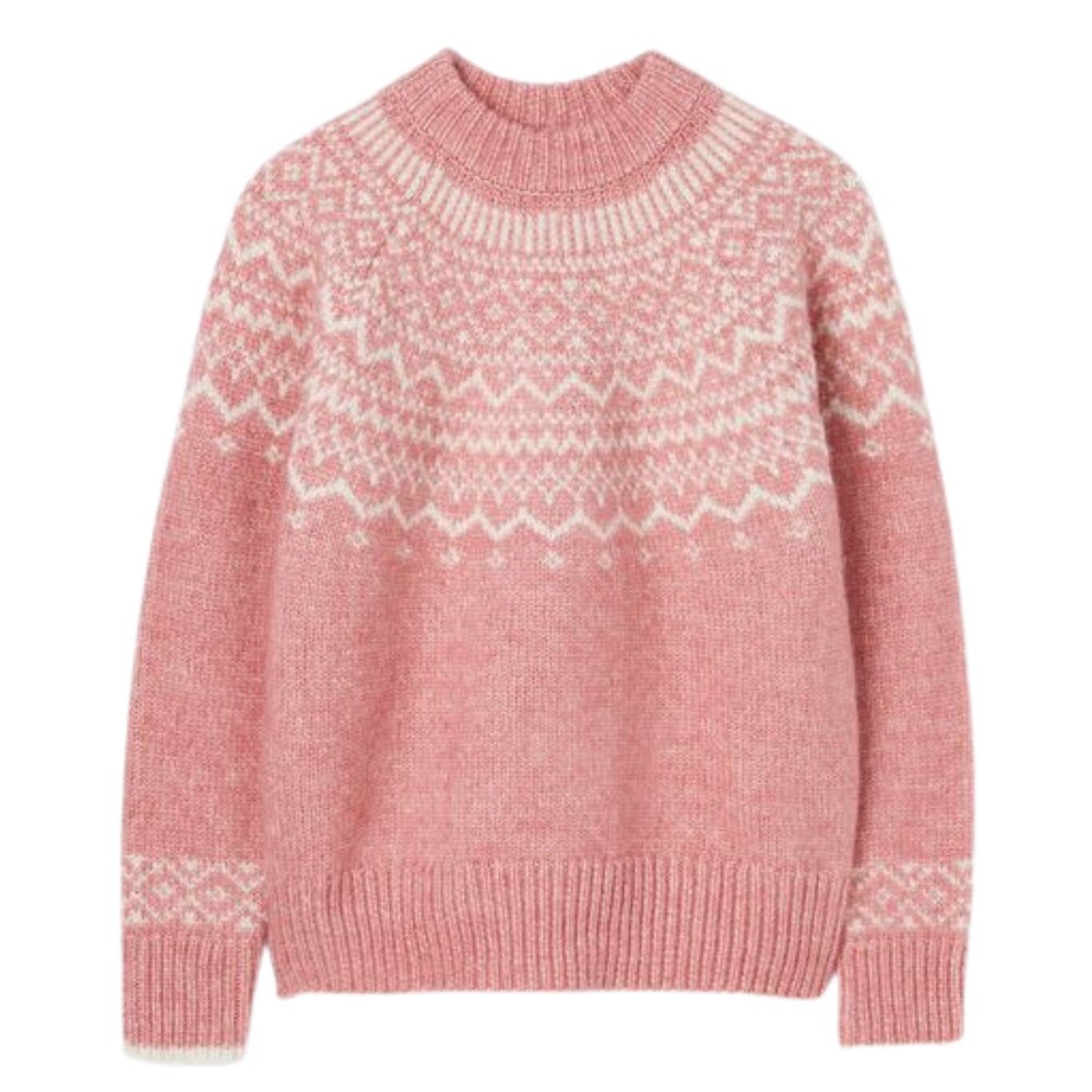 Womens Joules Womens Charlotte Fairisle Knitwear in Pink Fair Isle