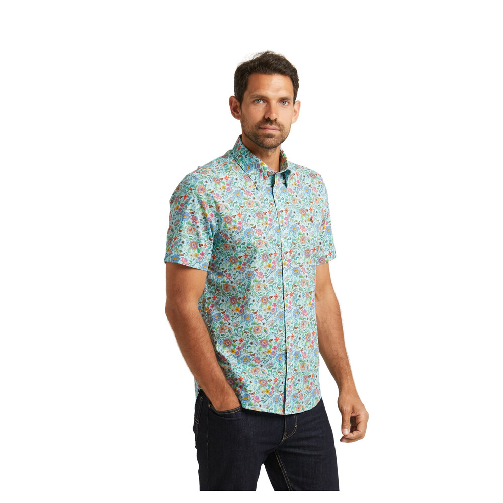 Short Sleeve Butterfly pattern Shirt Spray