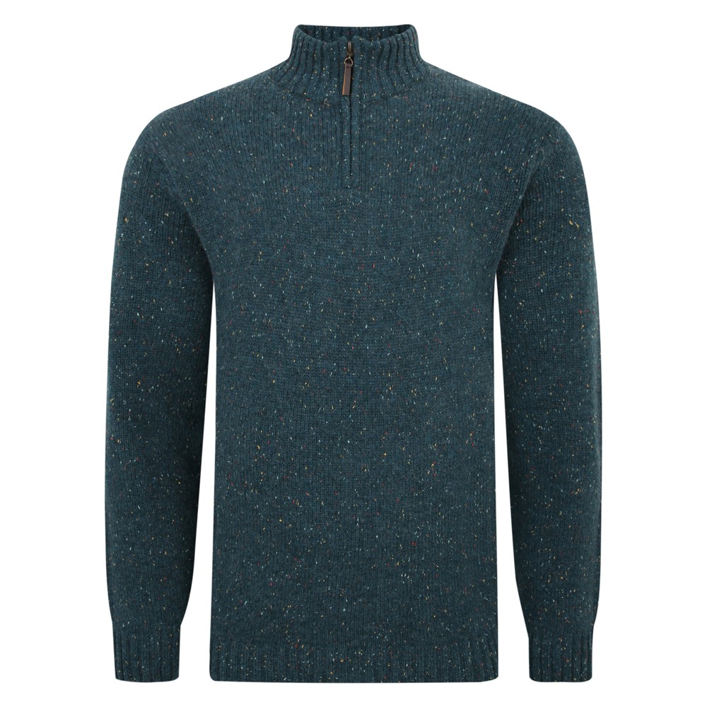 Plain Quarter Zip Jumper Teal