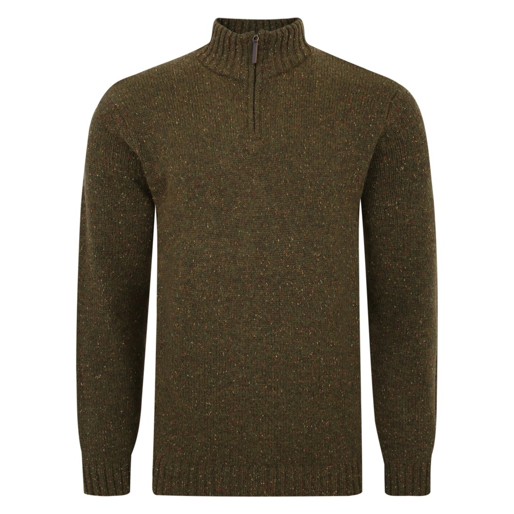 Plain Quarter Zip Jumper Moss