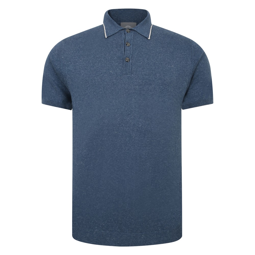 Polo Collar Fully Fashioned Short Sleeve Polo Indigo