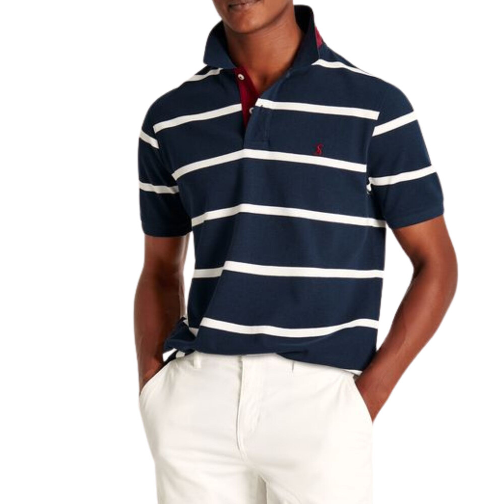 Mens Filbert Polo Shirt Navy White Stripe