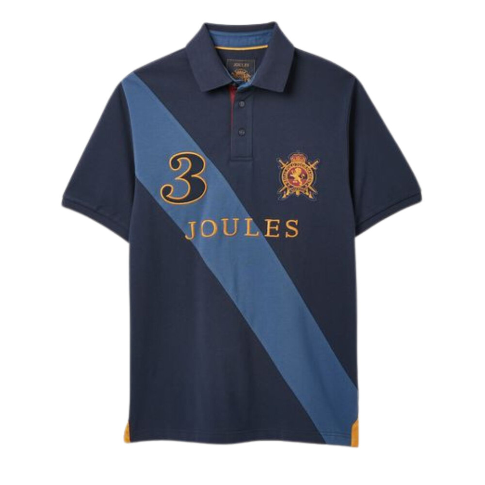 Mens Embellished Polo Shirt French Navy