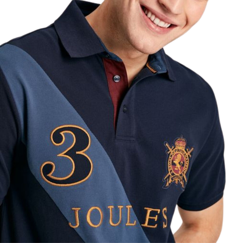 Mens Embellished Polo Shirt French Navy