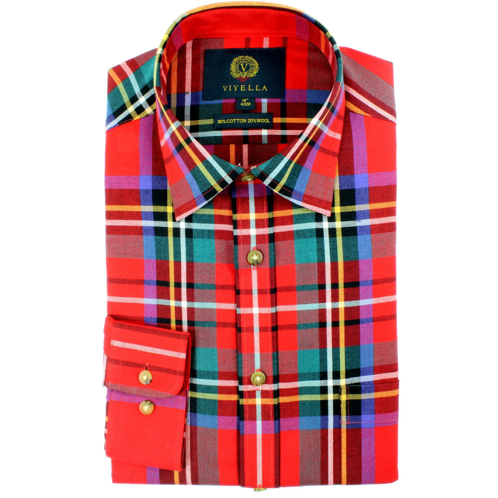 Mens 80/20 Oversized Royal Stewart Tartan Classic Fit Shirt 658 Royal Stewart Tartan