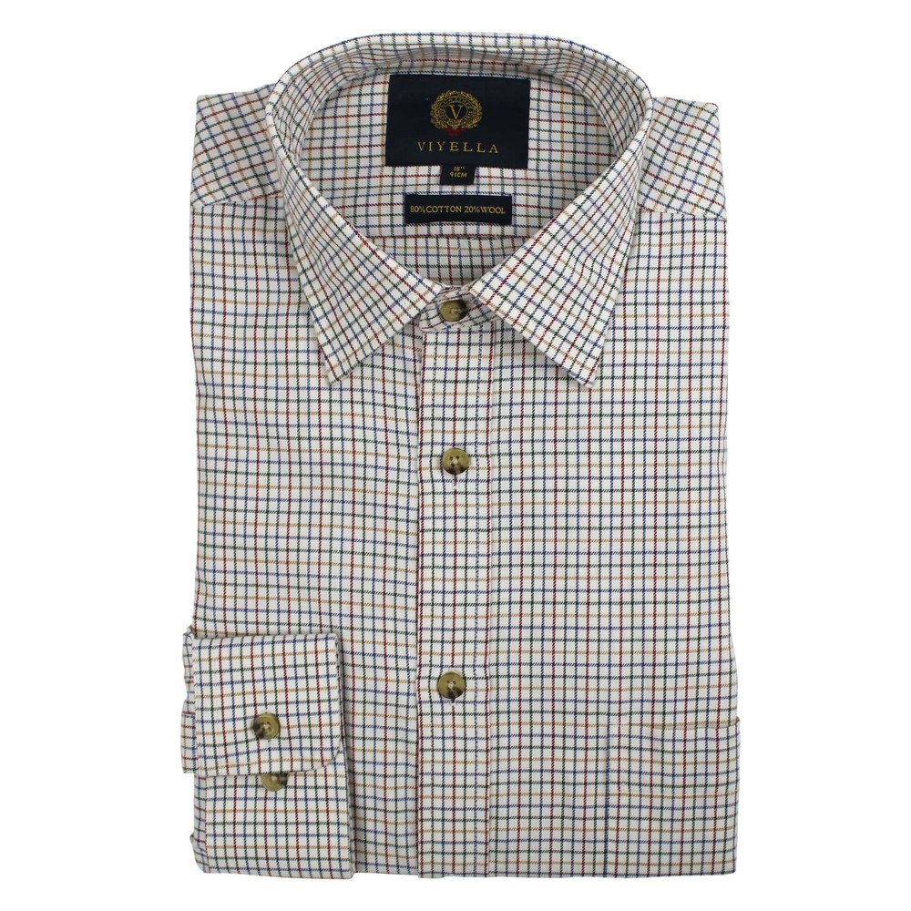 Mens Classic Fit Check Tattersall Shirt 216PLUM