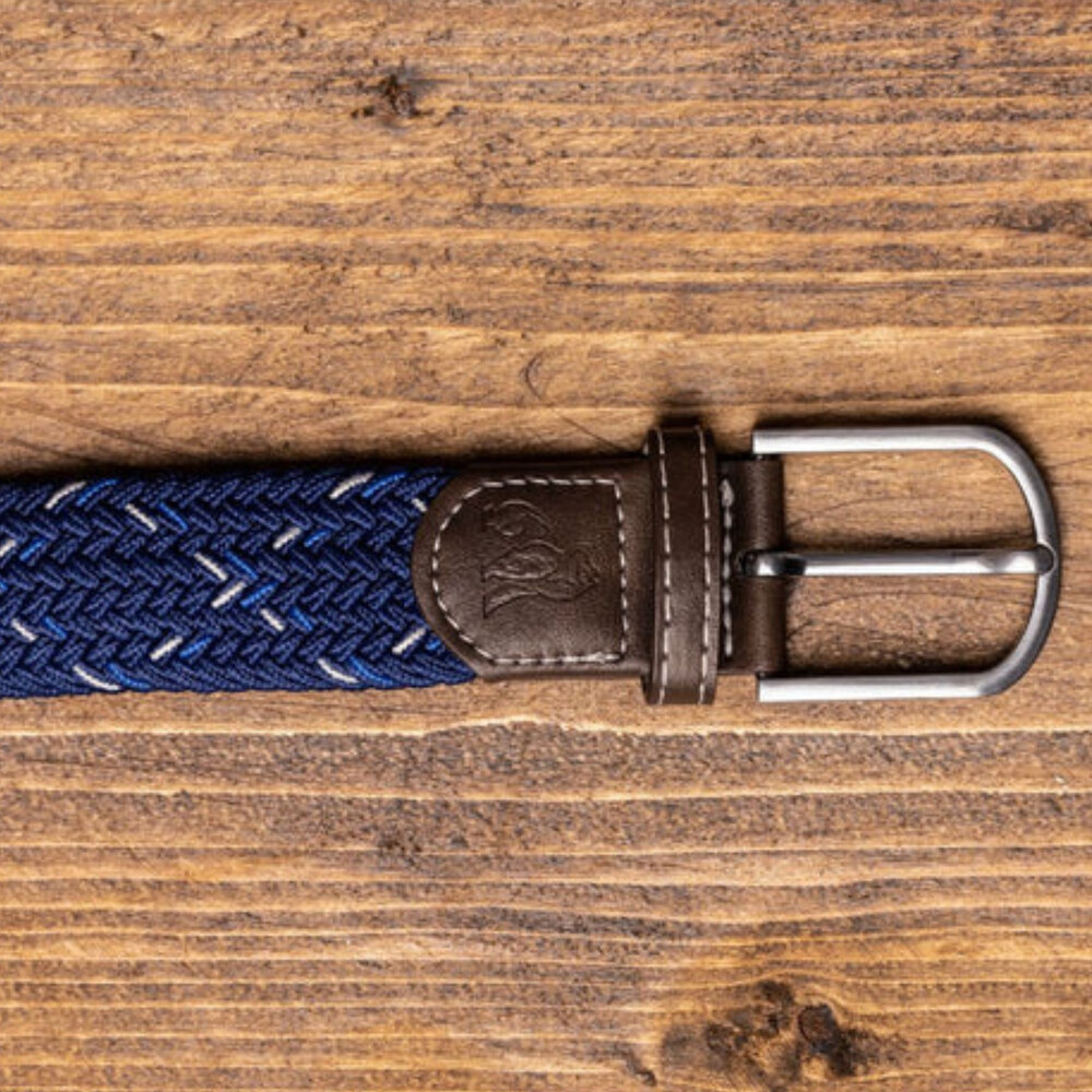 Woven Belt Navy White Dot