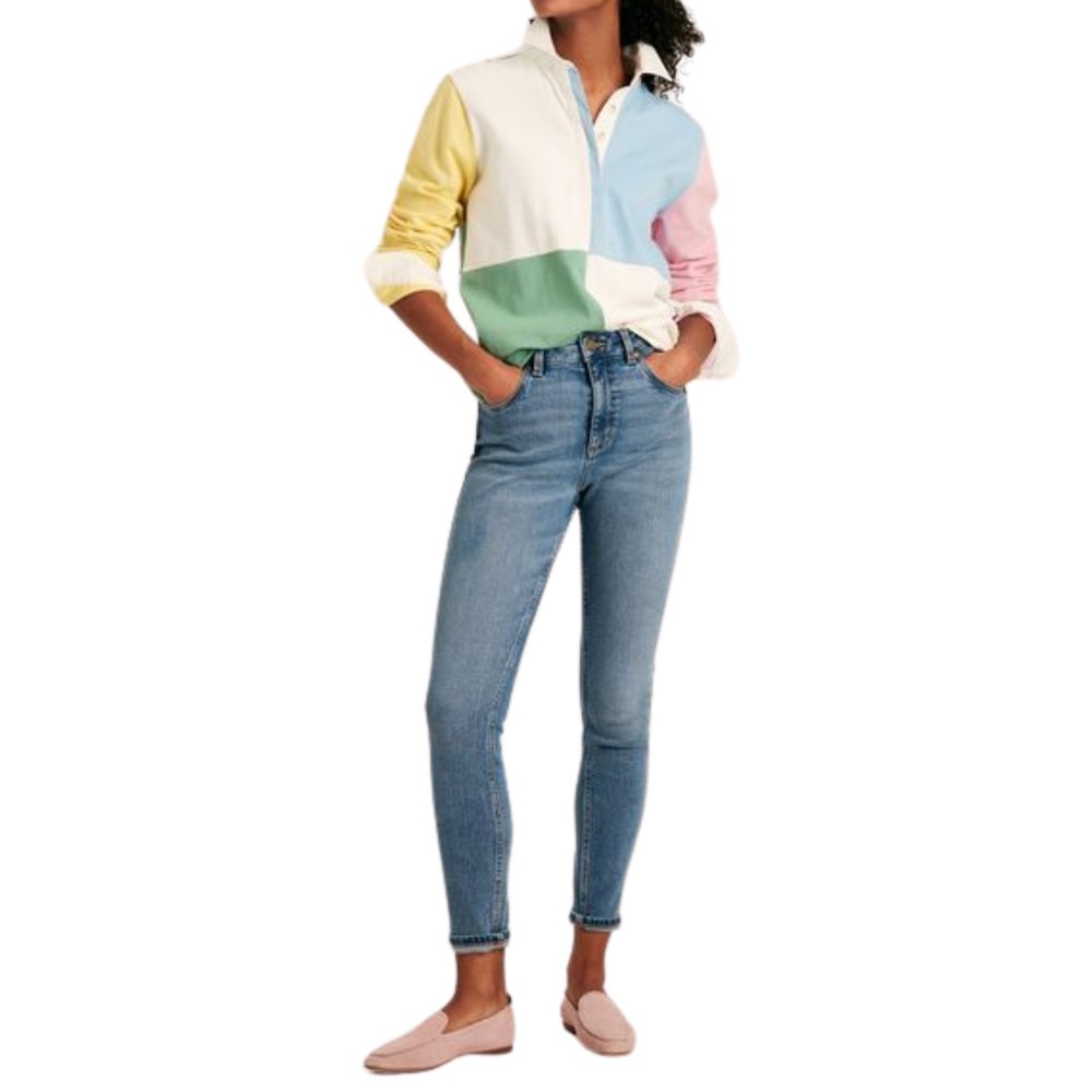 Womens Joules Womens Falmouth Rugby Shirt in Cream