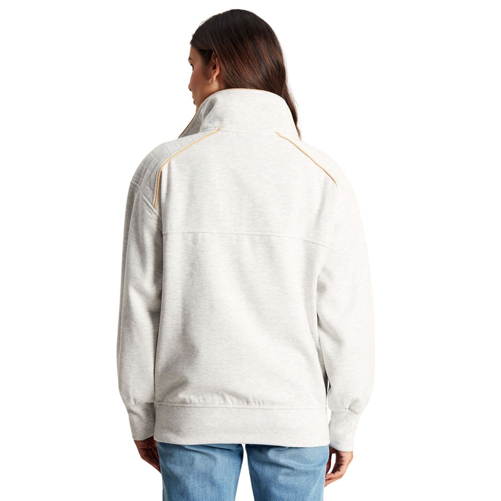 Womens Raquet Quarter Zip Jumper Cream Marl