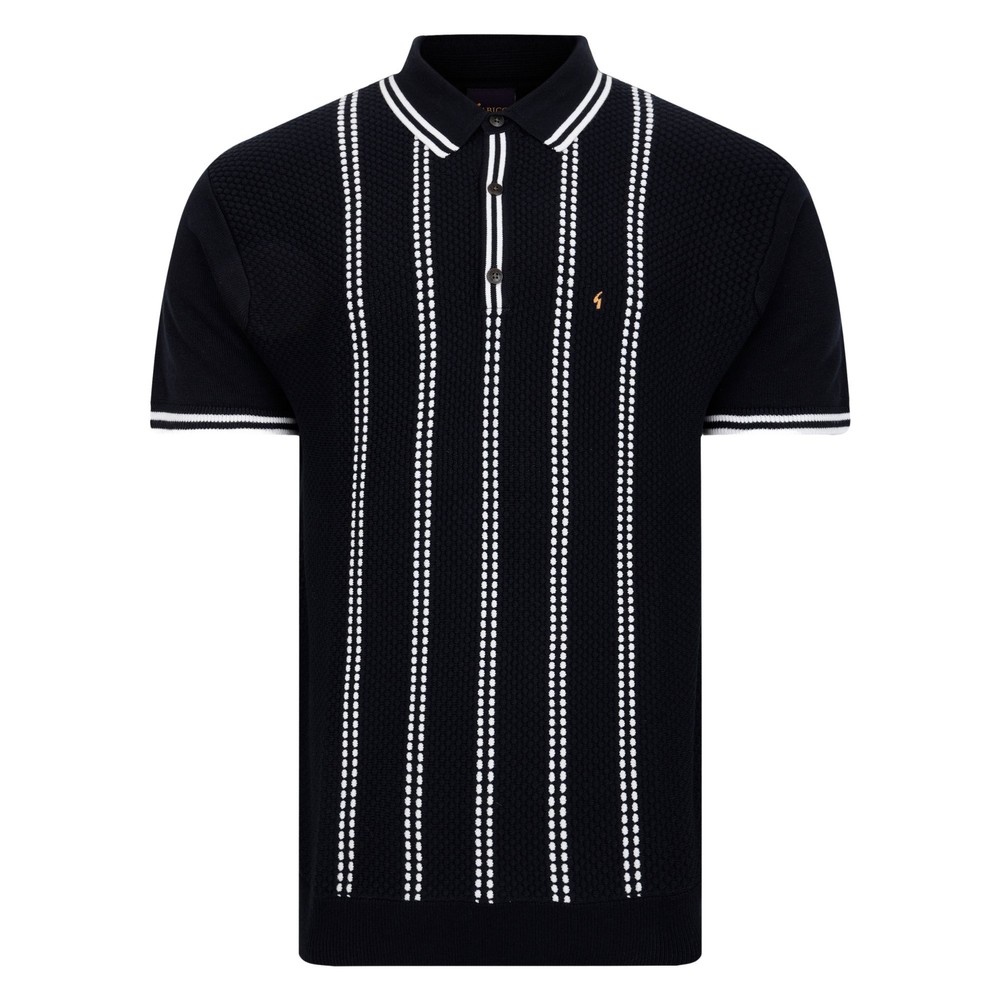 Seasonal Short Sleeve Knitted Polo Navy
