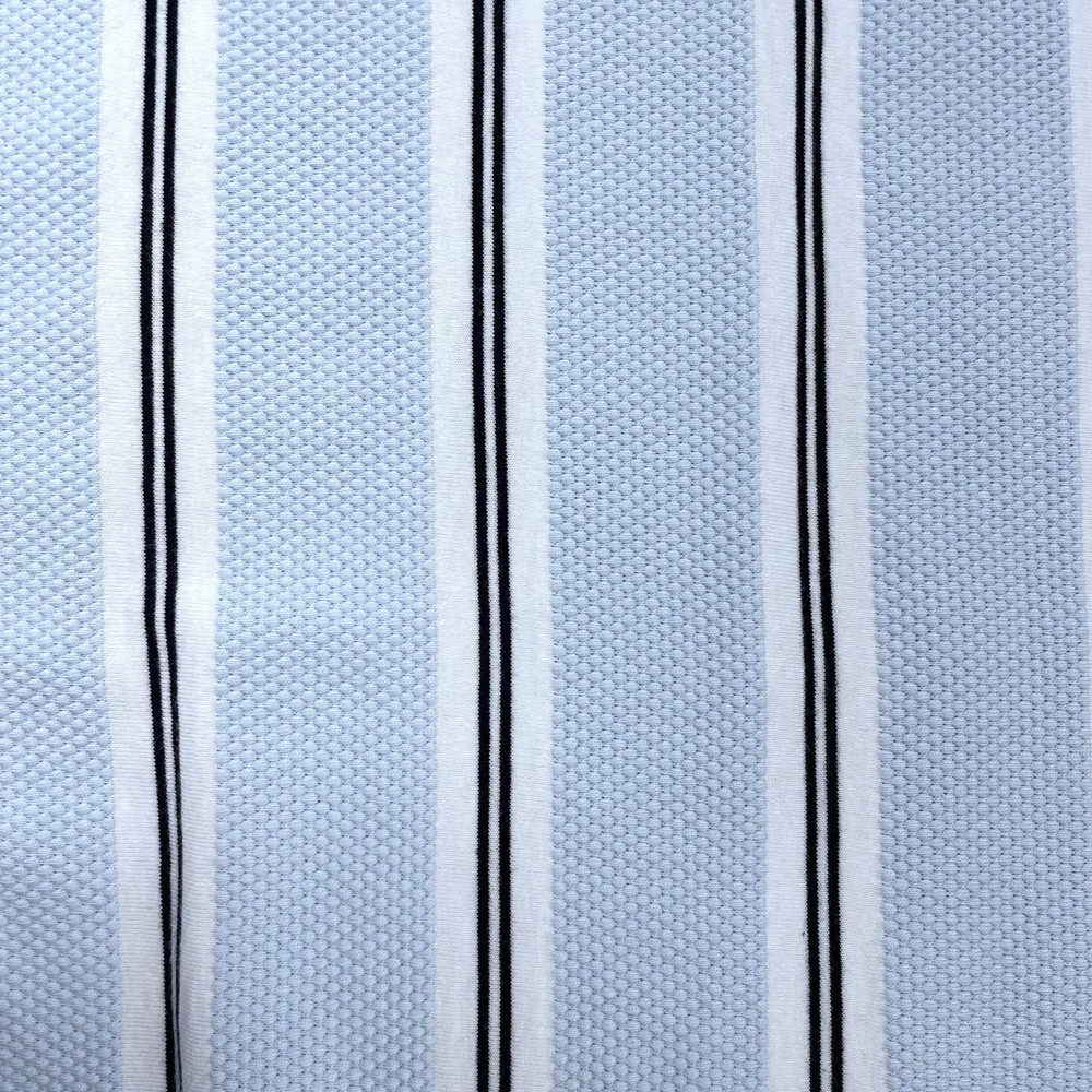 Bubble Strip Short Sleeve Polo Shirt Iceblue