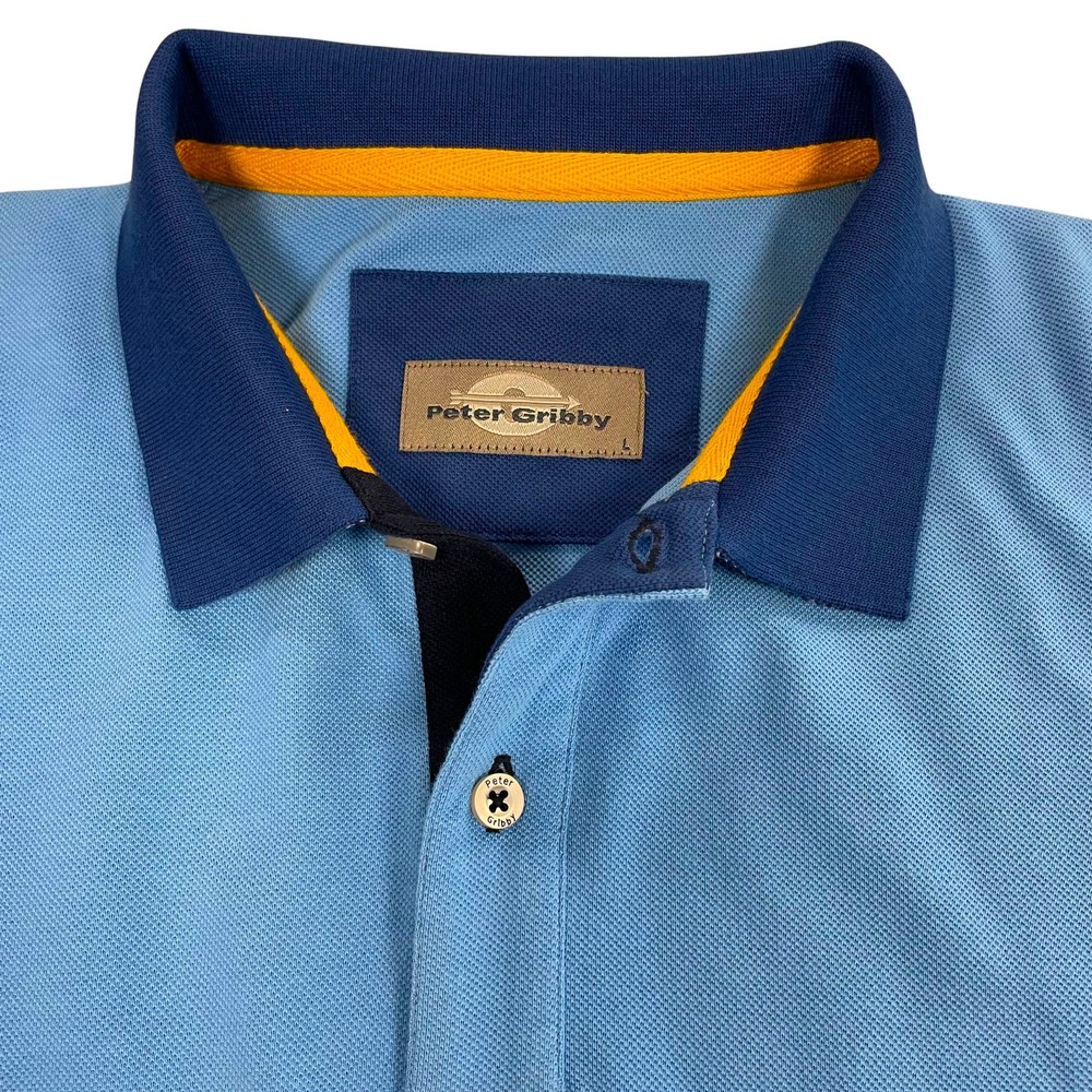 Short Sleeve Plain Pique Polo Shirt Sky