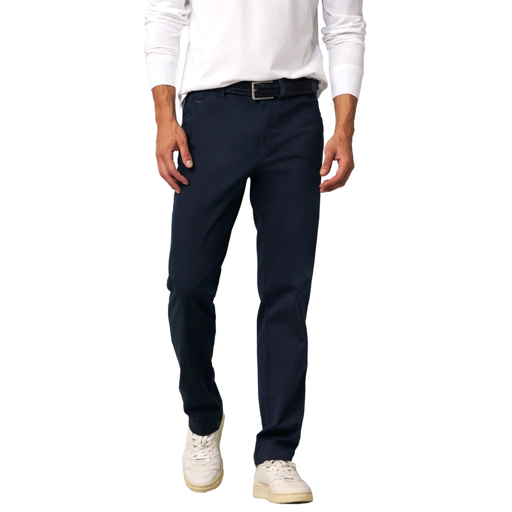 Meyer Chicago Fine Cotton Texture Trousers Navy