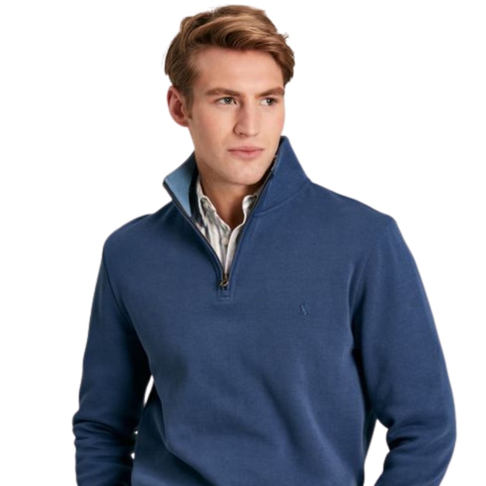 Mens Alistar Quarter Zip Jumper Ink Blue