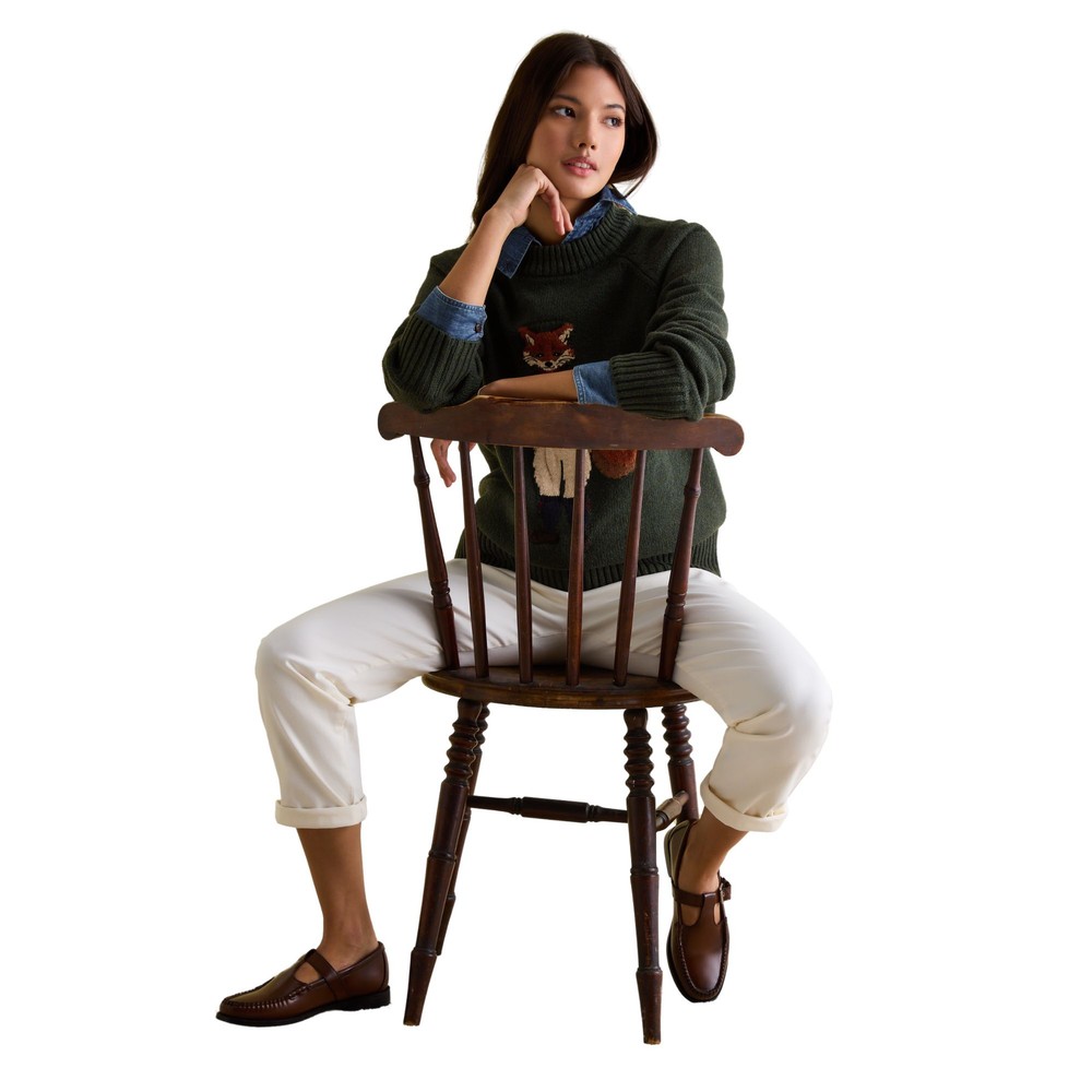 Womens Jonty Fox Knitwear Heritage Green Fox