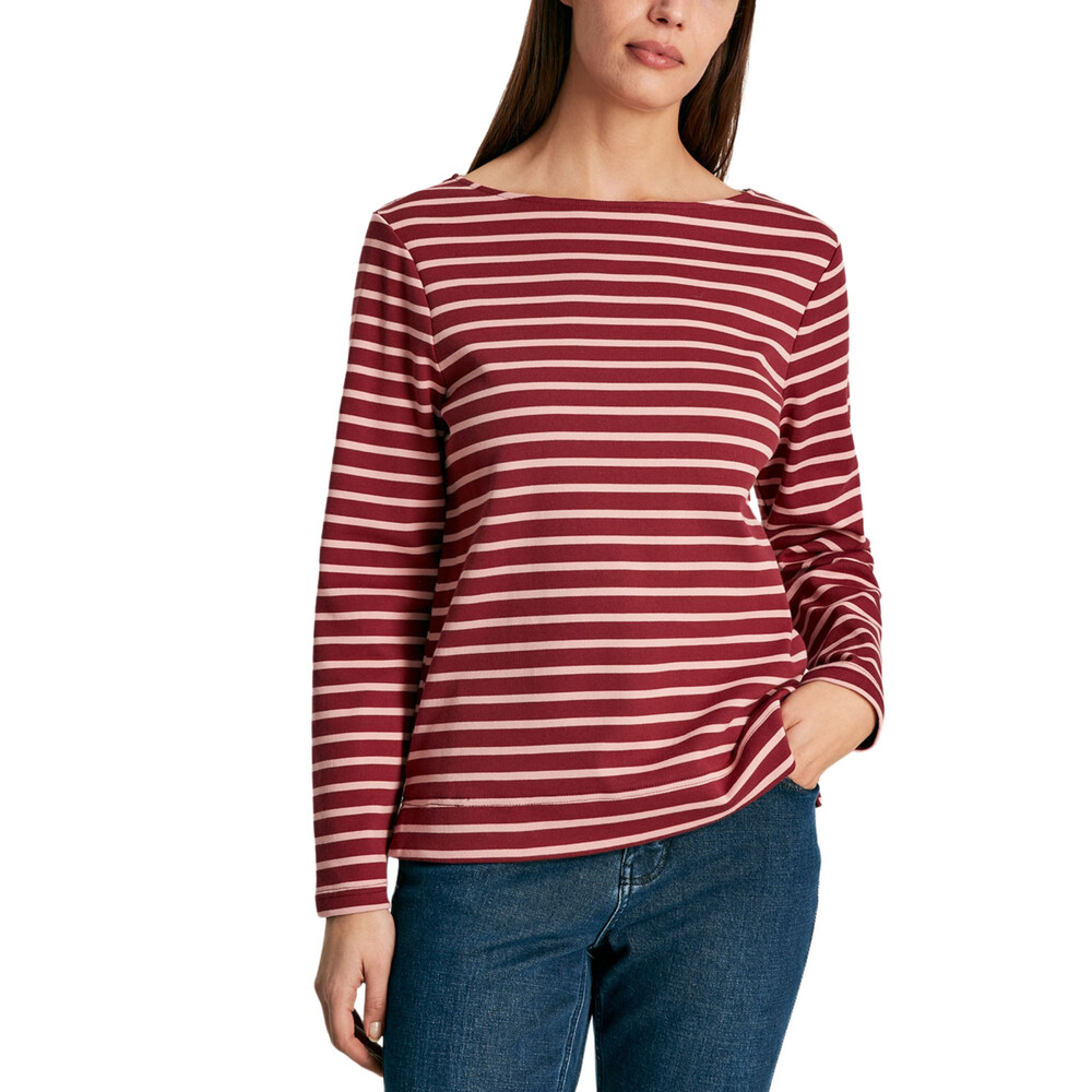 Womens New Harbour Red & Pink Striped Brenton Top Red Pink Stripe