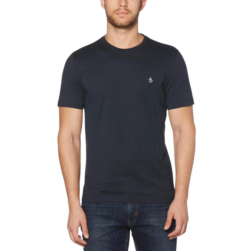 Penguin Pin Point Embroidered Logo Organic Cotton T-shirt Dark Sapphire