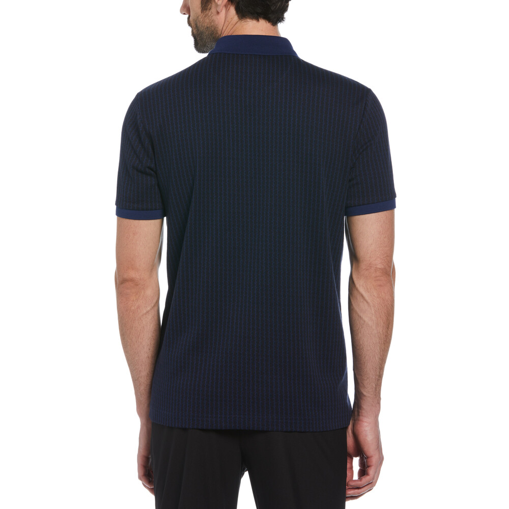 Penguin Jacquard Mini Geometrical Pattern Polo Shirt Medieval Blue