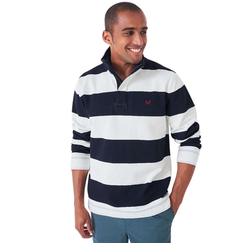 Padstow Pique Sweatshirt Navy White