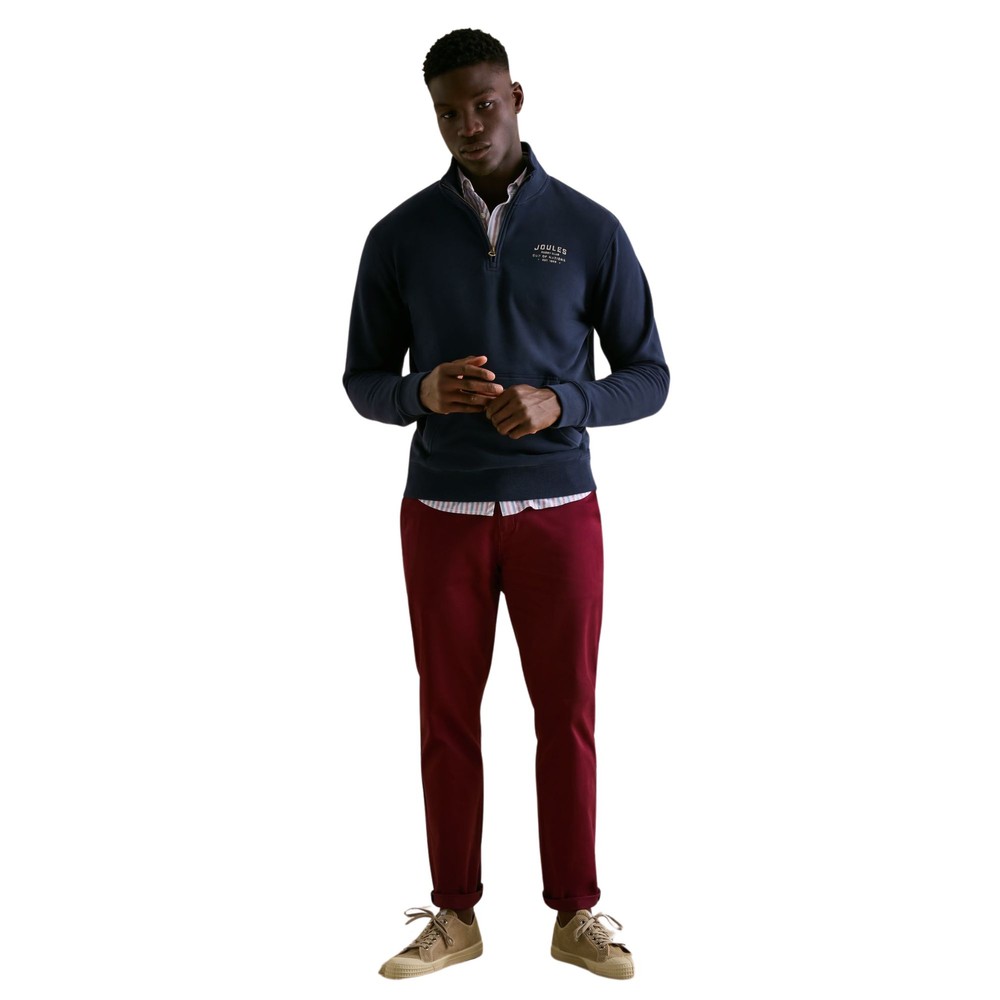 Jenkins Mens Navy Quarter Zip Graphic Sweatshirt Navy