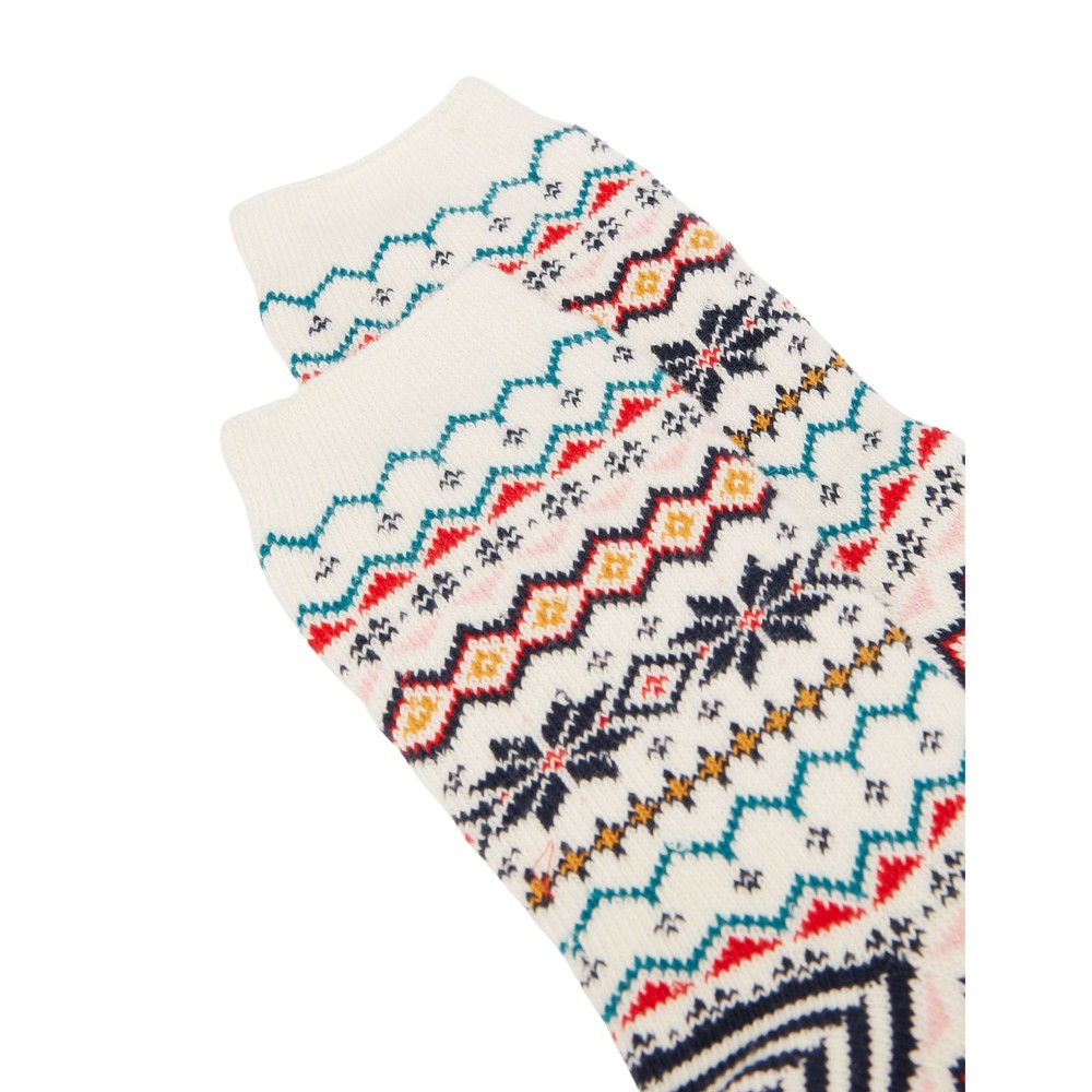 Womens Lucille Ivory Fairisle Socks Ivory Fairisle
