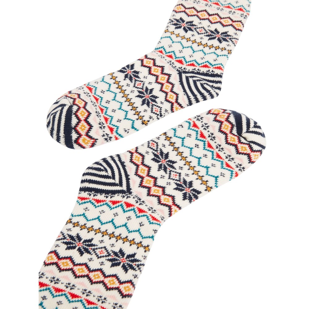 Womens Lucille Ivory Fairisle Socks Ivory Fairisle