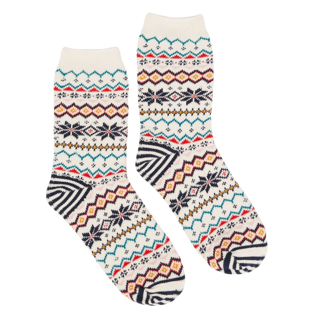 Womens Lucille Ivory Fairisle Socks Ivory Fairisle