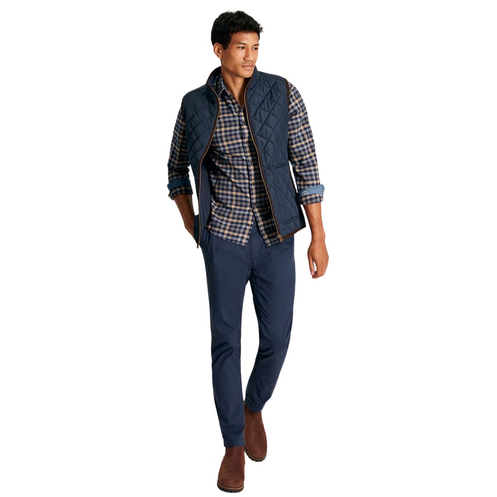 Mens Maynard Navy Blue Diamon Quilted Gilet Navy