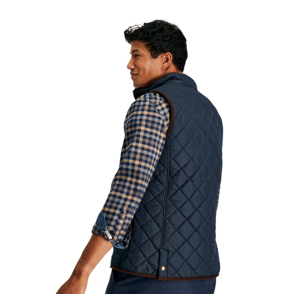 Mens Maynard Navy Blue Diamon Quilted Gilet Navy