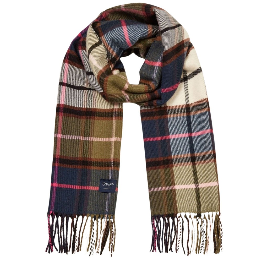 Womens Langtree Green Pink Check Scarf Green Pink Check